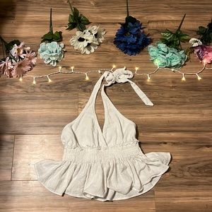 Cropped Ruffle Halter Top